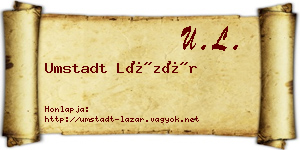 Umstadt Lázár névjegykártya